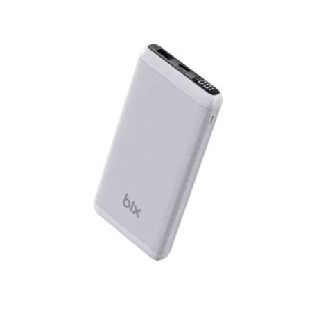 Bix BXPB11 10000MAH 20W PD TYPE-C VE USB-A SCP 22.5W QC 3.0 18W Çift Çıkışlı Led Ekranlı Powerbank Beyaz