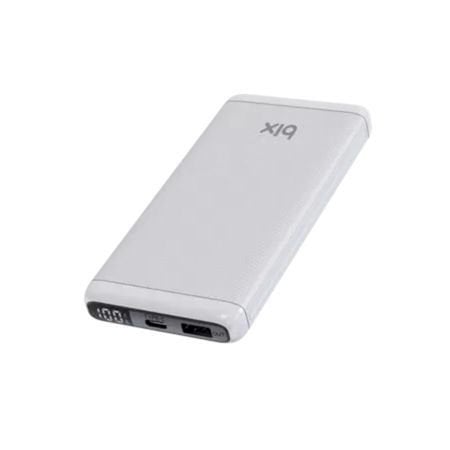 Bix BXPB11 10000MAH 20W PD TYPE-C VE USB-A SCP 22.5W QC 3.0 18W Çift Çıkışlı Led Ekranlı Powerbank Beyaz