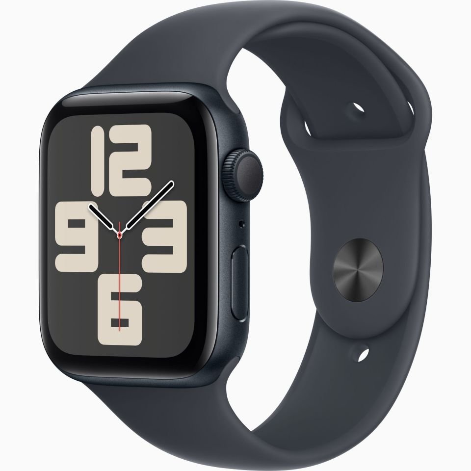 Apple Watch SE GPS 44 MM Aluminyum Kasa Geceyarısı Spor Kordon